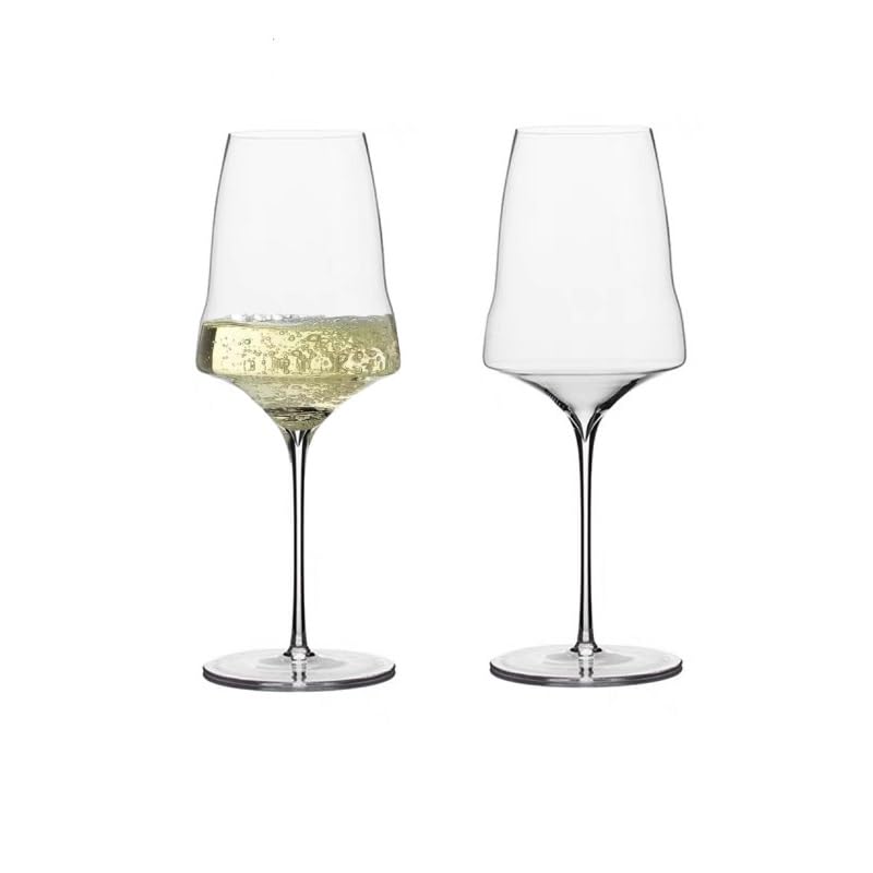 NireHoris Weißweingläser/Champagnerkelch/Rotweinkelch(2 Stück) Gabriel-Glas Lustige Wein-Gläser als Wein Geschenke für Frauen & Männer (Weißweingläser 530 ml)