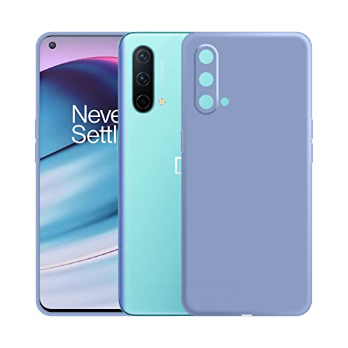 Image of Case Creation Liquid TPU Silicone Cover for Oneplus NORD CE Soft Case,Anti-Dirty Slim Case Frosted Matte Candy TPU Raised Bezel (Splash of Color) Back Case Cover for Oneplus NORD CE -Light Purple