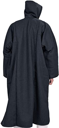 Image of Exotic India Men's Woolen Blend Kashmiri Phiran with Hood | Pure Wool Long Overcoat-Oversized Phiran for Men
