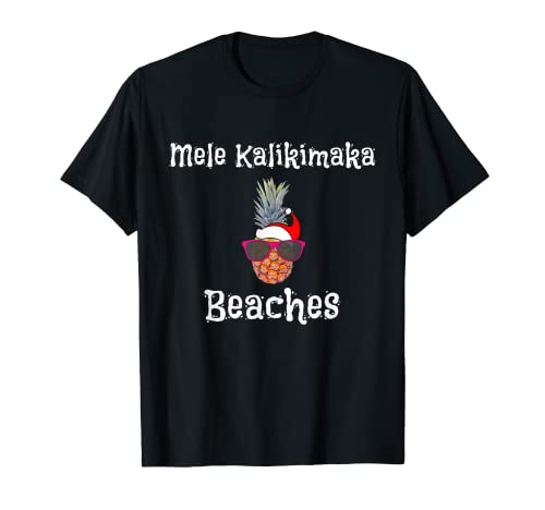 Tropical Navidad Piña Mele Kalikimaka Playas Camiseta