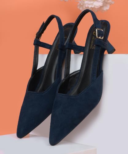 Image of JM LOOKS Elegant Pointed Toe Slingback Kitten Heels Fashionable Sandals for Modern Women