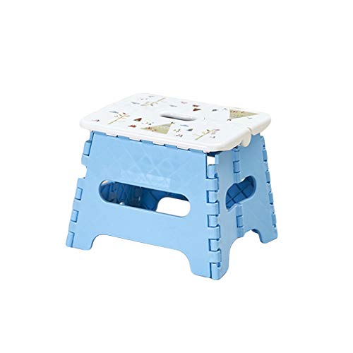 Artist Chair Thick Plastic Folding Stool Portable Folding Chair Train Stool Home Mini Bench HUYP (Color : Blue)