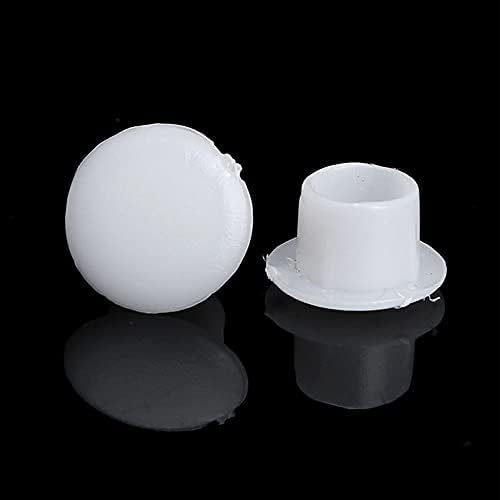 PLCatis Drill Hole Cover Caps 8mm Translucent White 100pcs 8mm Hole Plugs Drilling Cover Plugs Blanking End Caps Cover Holes in Furniture Kitchen Cabinet Wardrobe Cupboard Cabinet Bookcase Shelves