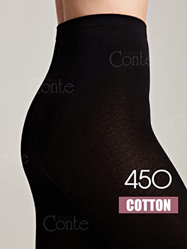 Conte Cotton 450 Den Opaque Ultra Warm Tights, Black (Nero), Large4