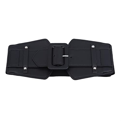 Women Wide Belt Vintage PU Leather Elastic Waist Belt Adjustable Waistband Stretch Cinch Belts