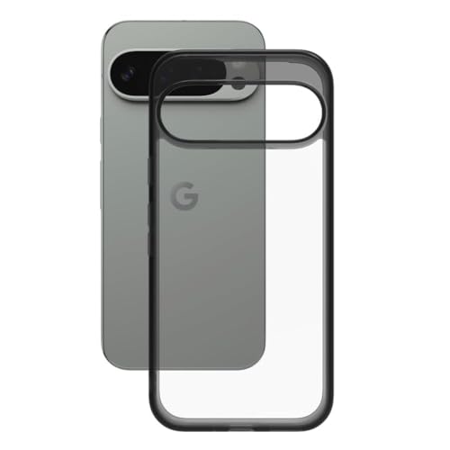 Image of RIGGEAR Shockproof Clear Hybrid Armor Back Cover Case Compatible with Google Pixel 9 / Pixel 9 Pro (Transparent PC + Clear Black TPU Bumper)
