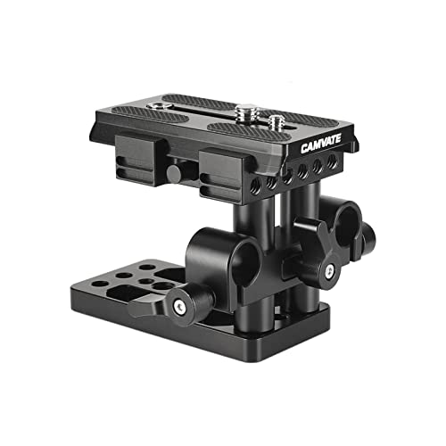 Placa de liberación rápida Manfrotto CAMVATE con montaje QR estable de aluminio negro