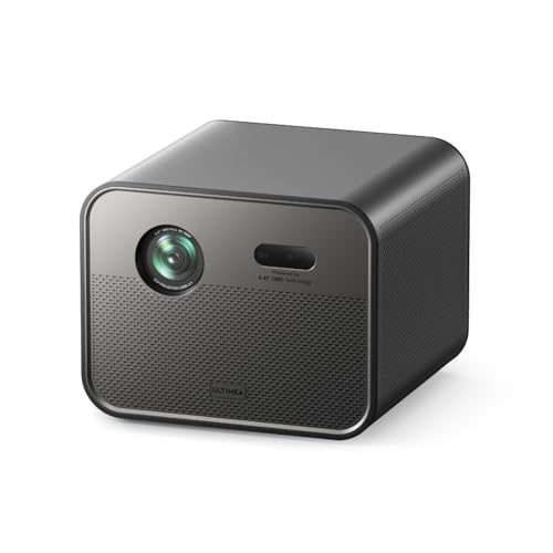 Image of ULTIMEA 4K DLP Smart Projector for Home, 1800 ANSI Lumens Projector Native 1080P, Built-in Apps, AI Auto Focus & 6D Keystone, Projector with WiFi & BT, 300” Home Theater Movie Projector Poseidon E100