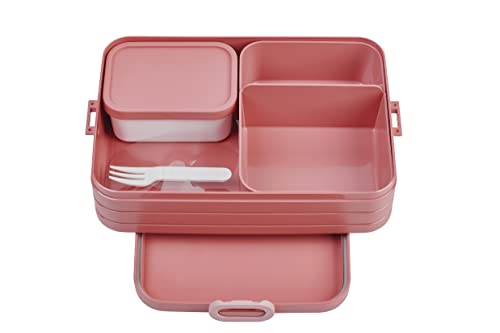 Mepal – Bento Lunchbox Take A Break Large – Lunch Box With Bento Box – Lunch Box For Sandwiches, Small Snacks & Left Overs – Snack & Lunch - 1500 ml - Vivid Mauve,