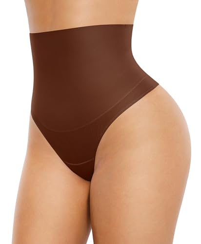 Image of FeelinGirl Thong Shapewear Tummy Control Mid Waisted Seamless Shapewear for Women Moderate Compression