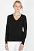 JENNIE LIU Women's 100% Pure Cashmere Long Sleeve Pullover V Neck Sweater