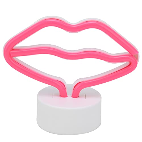 Hyuduo LED Neon Lip Sign Light, 5.5 Inch, USB/Battery Powered, with Stand, PVC & Silicone for Home Party Room Decor by Hyuduo - Used condition - Image 4