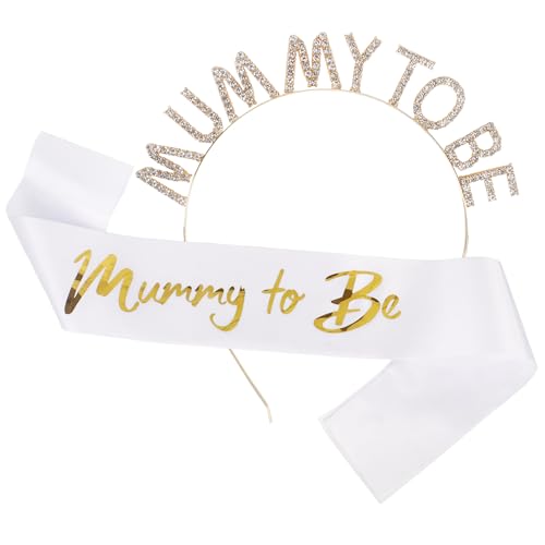 Mummy to Be Sash Rhinestone Mummy to Be Tiara Headband Baby Shower Sash Party Celebration Supplies Baby Shower Favour Gifts