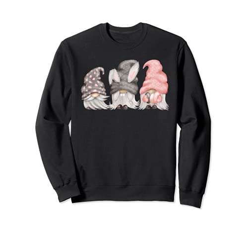 easter Bunny Eggs Gnome Sweatshirt, Black