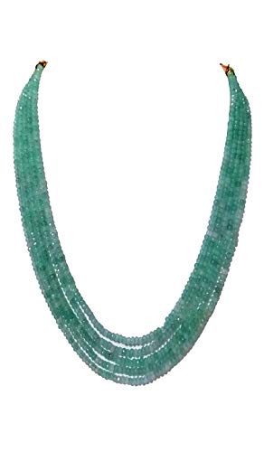 Aquamarine Colour Onyx Gemstone Beads 5 layer necklace For Girl and Women Fashion jewellery (AV B12)-image-16