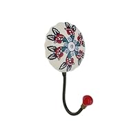 Infinity Decor Ceramic Wall Mounted Coat Hooks for Hanging Hat, Clothes, Scarf, Key, Bag in Colorful Vintage Look (Coat Hook 2102)