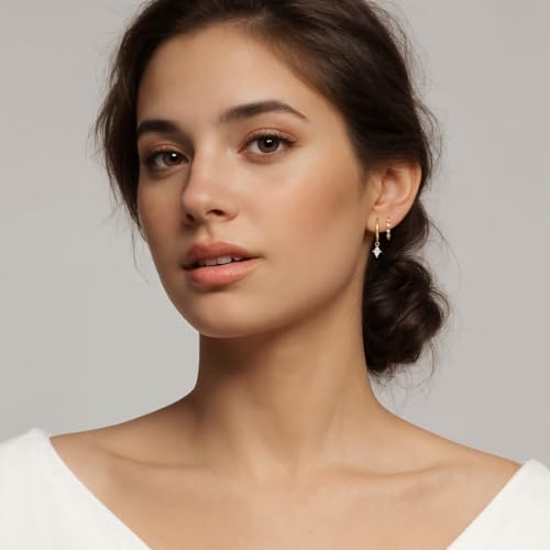 Gold Dainty Earrings Set For Women,14k Earring Stacks Gold Small Stackable Earrings,Cartilage Dangle Jewelry Hoop Earring Sets For Multiple Piercing,Birthday Ideas For Mom Friend Wife4