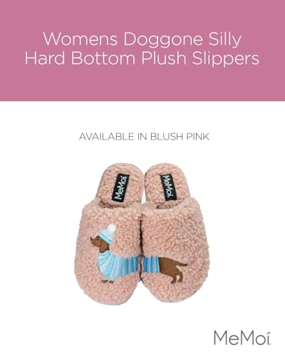 MeMoi Womens Doggone Silly Hard Bottom Plush Slippers2