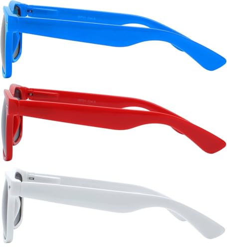 OWL 3 Pack Women’s and Men's Sunglasses UV Protected Retro Smoke Lens, Womens Trendy Cool Shades Colored Plastic Frames2