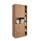 Mobili Fiver, Libreria Componibile Romina (76,8 x 173,6 cm), Rovere Rustico, Libreria da Muro o Divisoria per Camera, Soggiorno, Ufficio, Made in Italy