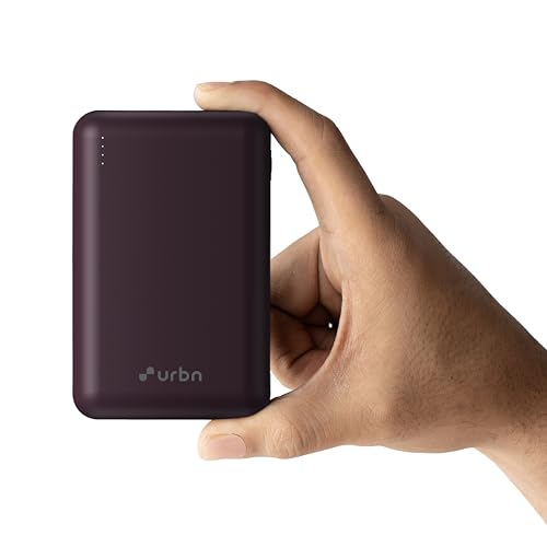 URBN 20000 mAh Premium Nano Power Bank | 22.5W Super Fast Charging | Pocket Size| Dual Type C Power Delivery (PD) Output + 1 USB Output for Quick Charge | Two-Way Fast Charge (Purple)