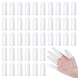 Finger Cots 200 Pcs Cotton Finger Protectors - Breathable & Comfortable Cloth Sleeves for Fingertip & Toe Protection | Reusable Thumb Guards for Cuts, Burns, Wound Care, Crafts (White)