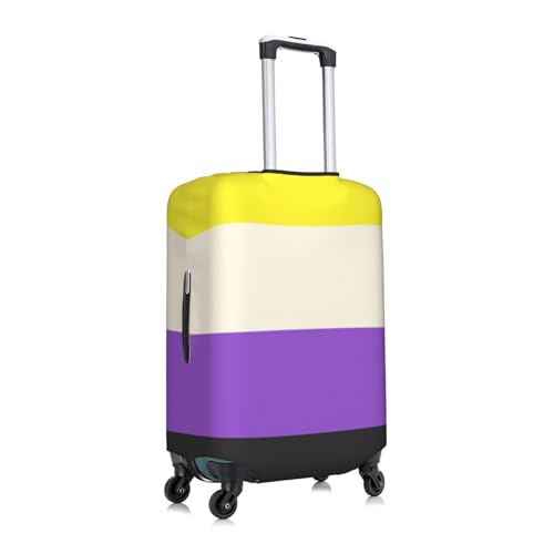 Travel Suitcase Cover, Stretchy Zipper Closure Luggage Suitcase Protector, Anti-Scratch Luggage Case Bag - Fits 19-32 inch Luggages (LGBT Pride Flag Non Binary)3