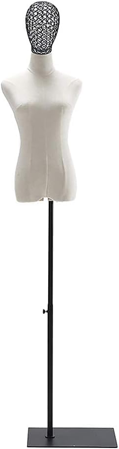 Torso Mannequin Stand, Female Mannequins Female Dress Form Clothing Display, Half-Body Mannequin with Metal Base (Without Arms M)