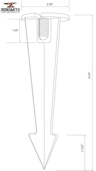 9 Outdoor Light Fixture Stake in Black Finish - Solid Brass Thread and Side Wireway for Easy Installation | Made of Non Corrosive PVC and Brass Threads (10/PK)