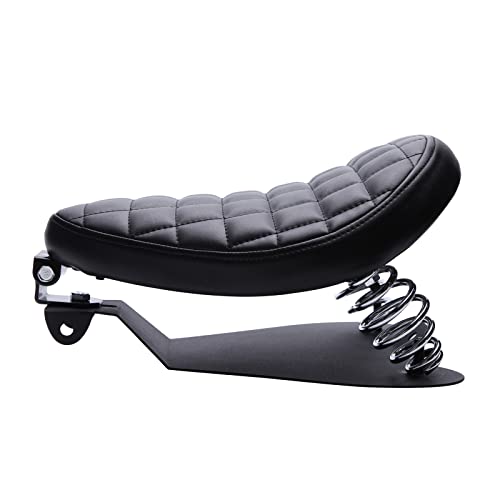 Image of DREAMIZER Motorcycle Seat Cushion Driver Solo Seats with Spring Bracket PU Leather Compatible with Harley Honda Yamaha Kawasaki Sportster Iron 883 1200 Chopper Bobber Cafe Racer