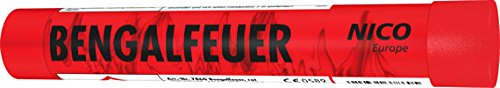 rot, Bengalfeuer KAT F1, intensiv leuchtene Bengalfackel im 5er-Pack.