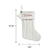 Personalized Planet Traditional White Cable Knit Christmas Stocking with Custom Name Embroidery | White Cuff | Detailed with Button and Pom Pom Accents | Festive Christmas Home Décor | Ready to Hang