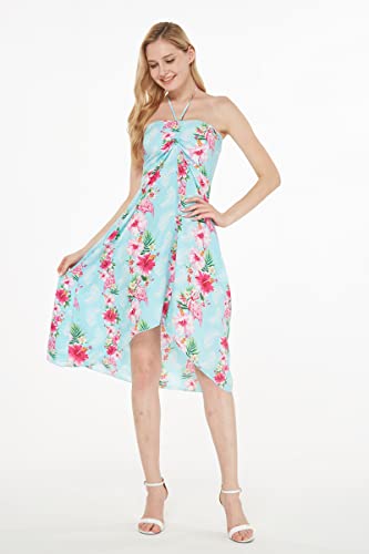 Image of Hawaii Hangover Family Matching Clothes, Pink Hibiscus Vine Turquoise | Family matching Hawaiian outfits, Pink Hibiscus Vine Turquoise, lightweight rayon, machine washable, tropical floral print