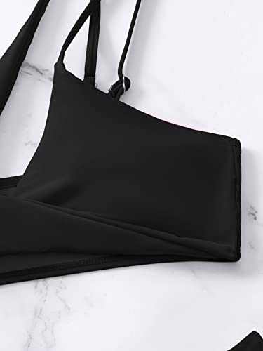 Sexy Brazilian Thong High Cut Bikini Sets for Women One Shoulder Cutout Swimsuits 2 Pieces3