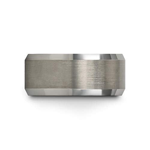 Chroma Color Collection Tungsten Carbide Wedding Band Ring 10Mm For Men Women Blue Interior With Grey Exterior Bevel Edge Brushed Polished Comfort Fit Anniversary Size 6 #TOP2