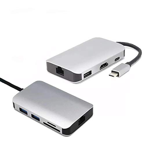 Tobo Type C to HDMI 8 in1 USB 3.0,USB 2.0, HDMI 4K, RJ45,SD,TF Card Reader Adapter.(Silver)-image-19