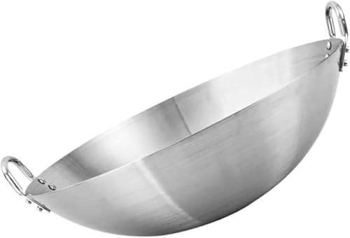 AOBOPOステンレス鋼中華鍋 プロフェッショナル級 大サイズ非スティック仕上げ 家庭用ガスストーブ対応 安全設計