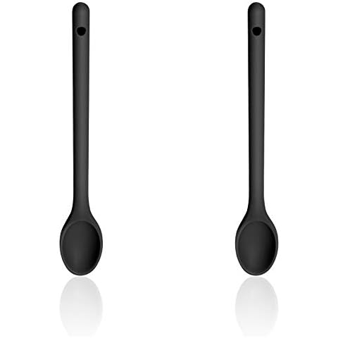 Silicone Stirring Spoons, Silicone Spoon Long Handle, Mixing Spoons for Cooking, Silicone Spoons for Cooking, Stirring Spoons for Cooking, Silicone Cooking Spoons 12 Inch (Set of 2) Cover