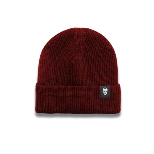 Gymreapers Beanie Winter Hats for Women & Men | Unisex Acrylic Ribbed Knit Cuffed Skull Cap | Stocking Warm Hats for Men (Maroon)