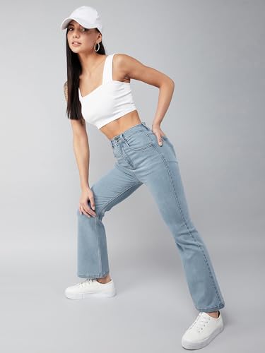 Image of Dolce Crudo Boot Cut High Rise Cropped Jeans for Women