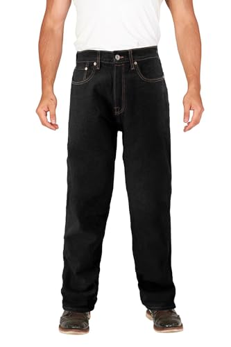 Men's Premium Cotton Work Jeans Casual Straight Leg Denim Pants