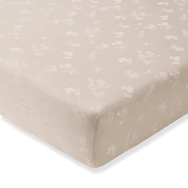 Burt's Bees Baby Essential Organic Cotton Fitted Crib Sheet, Breathable for Boy Girl Standard Crib & Toddler Mattresses