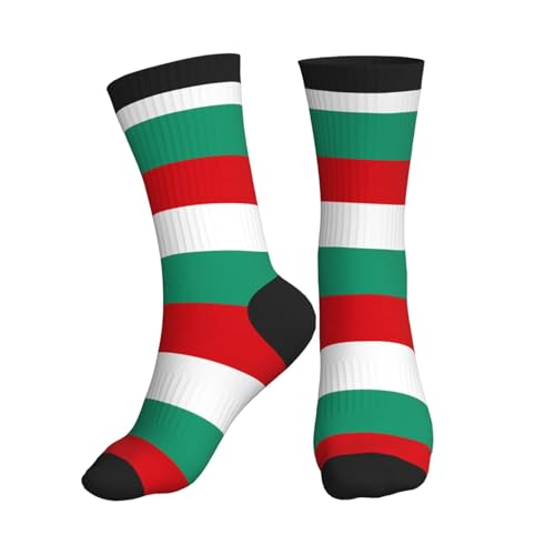 hgnbcsa Calcetines deportivos con estampado de bandera búlgara que absorben la humedad, para uso diario e informal