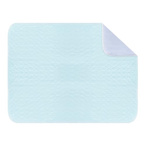 Lunaanda Empapadores Cama Lavable, Protector de Cama Absorbente para Incontinencia Sábana Impermeable para Incontinencia, Protector Reutilizable de Colchón para Niños o Adultos, 92 x 87 cm, Azul