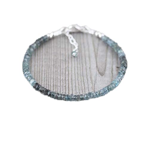 Bracelet en aigue-marine mousse perles facettées pour un style quotidien