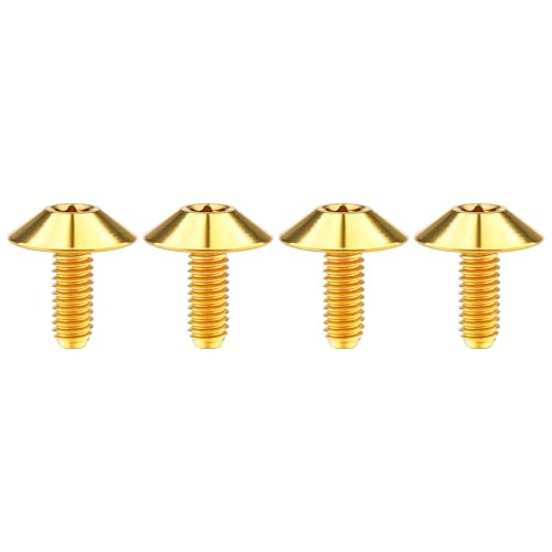 Titanium M4 M5 M6 Button Torx Head Bolt Screw (Gold, M4x10mm)