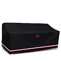 Turtle Life Patio Sofa Cover, Outdoor Heavy Duty Durable UV Water Resistant Anti-Fading Loveseat Cover with 2 Upgrade Air Vents and 2 Buckles, Black, 58" W x 32.5" D x 31" H