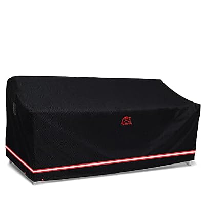 Turtle Life Patio Sofa Cover, Outdoor Heavy Duty Durable UV Water Resistant Anti-Fading Loveseat Cover with 2 Upgrade Air Vents and 2 Buckles, Black, 58" W x 32.5" D x 31" H