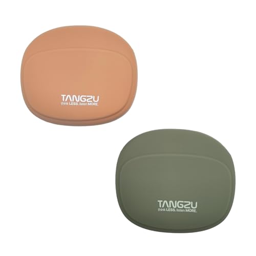 TANGZU シリコンヘッドホンオーガナイザー データケーブル収納ケース ミニキーボックス ポータブル有線 ヘッドホンオーガナ (Brown, Green-2個)