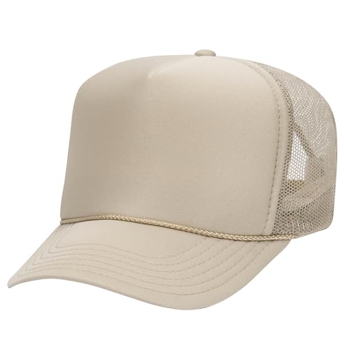 Image of OTTO Polyester Foam Front 5 Panel High Crown Mesh Back Trucker Hats in 97, Bulk, Wholesale